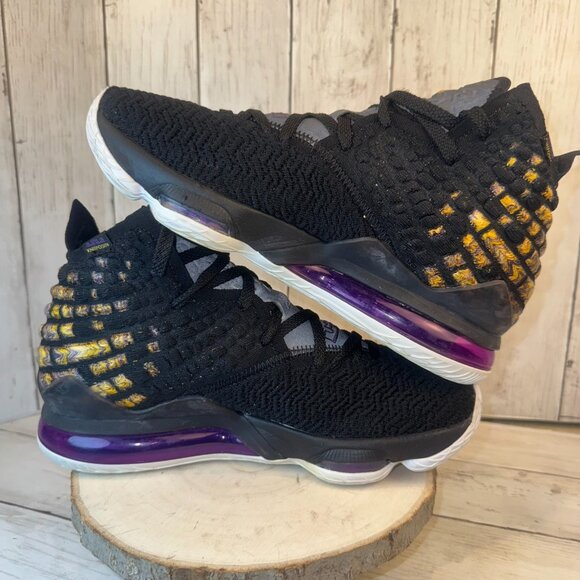 Nike Lebron XVII 17 Mens 7.5 "Lake Show" Black / White / Eggplant [BQ3177-004] - Picture 8 of 12